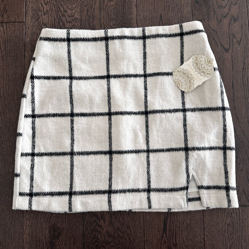 Altar'd State Black & White Checkered Mini Skirt